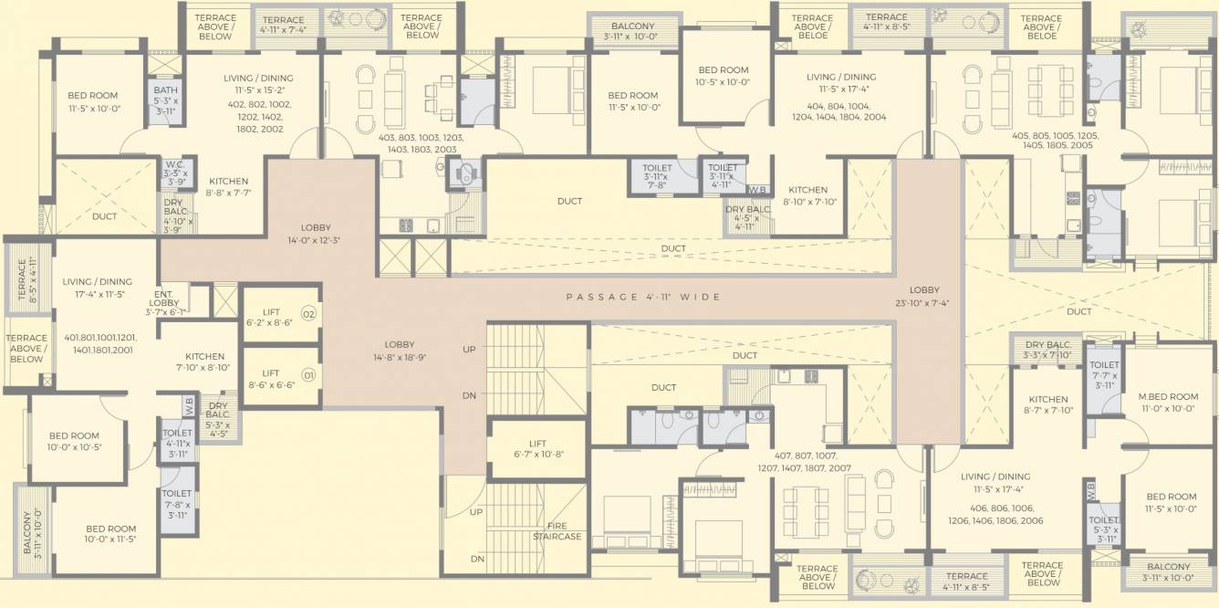  siddhi e wing Ganesh Siddhi E Wing Cluster Plan from 4th, 8th, 10th, 12th, 14th, 18th And 20th Floor