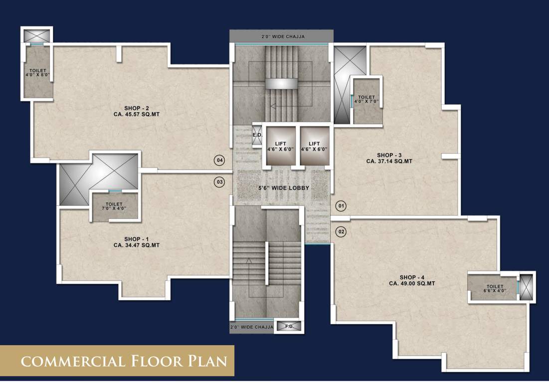  gajanan superbia Gajanan Superbia Cluster Plan For Commercial Floor