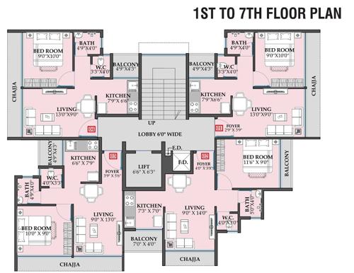  home-sai-breeze Sai Breeze Cluster Plan from 1st to 7th Floor
