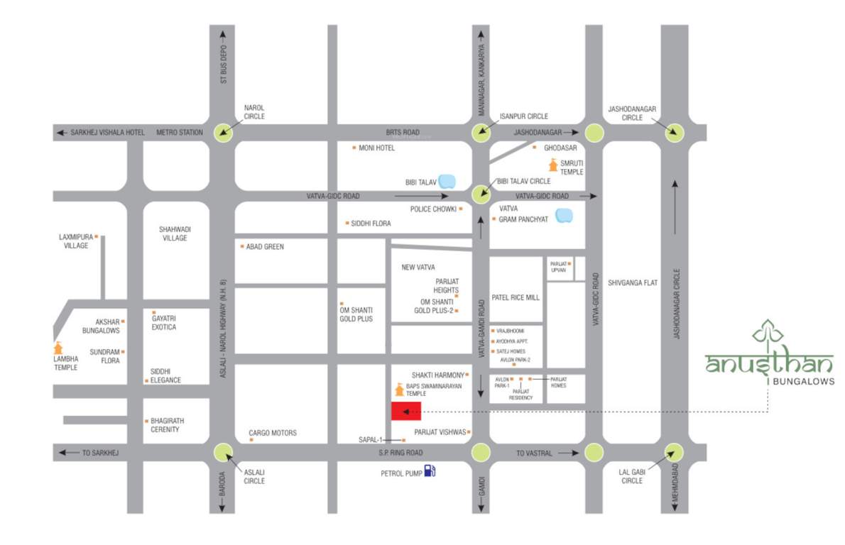  anusthan bungalows Location Plan