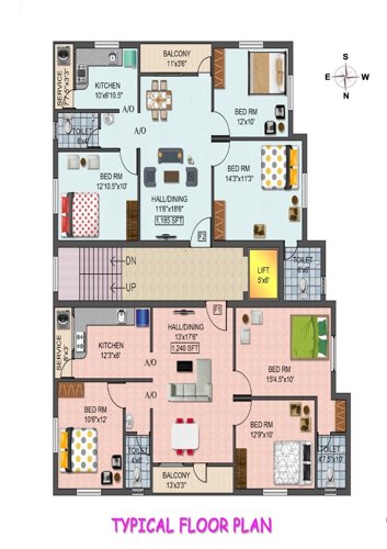  anugraha-apartment Anugraha Apartment Typical Cluster Plan