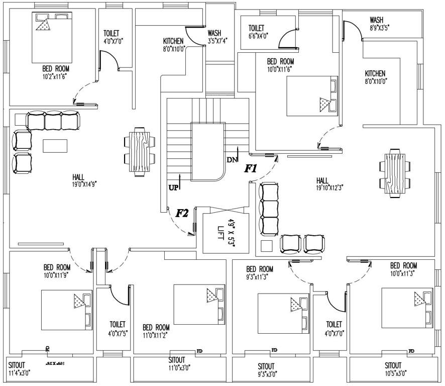  divine apartments Sumangali Divine Apartments Cluster Plan For 1st Floor