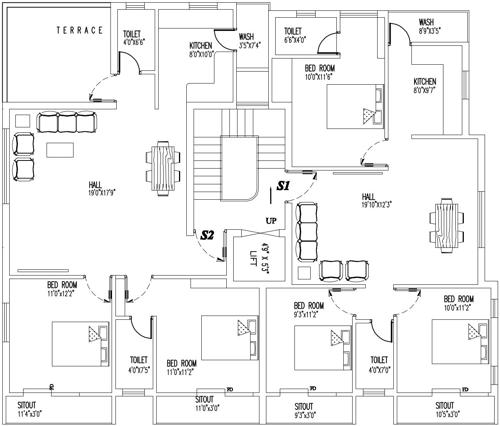 divine-apartments Sumangali Divine Apartments Cluster Plan For 2nd Floor