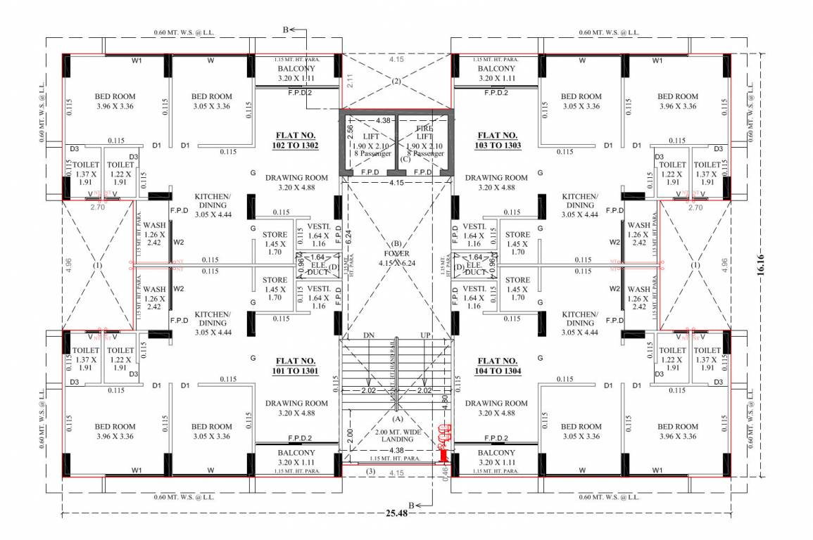  devasya platinum Block B Cluster Plan from 1st to 13th Floor