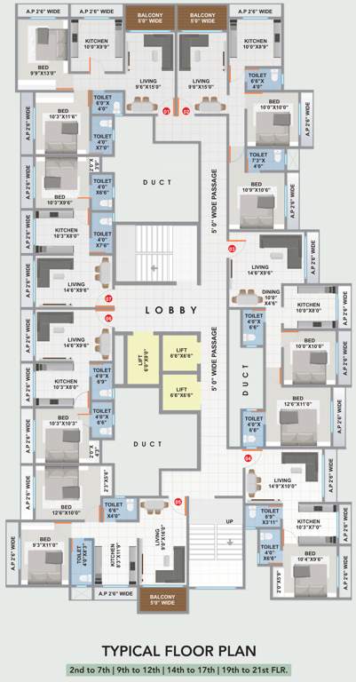  sk heights SK Heights Cluster Plan from 2nd 7th, 9th  12th, 14th  17th, 19th  21th Floor