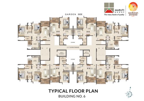  ravikiran-annexe-phase-i- Building No 6 Cluster Plan For Typical Floor