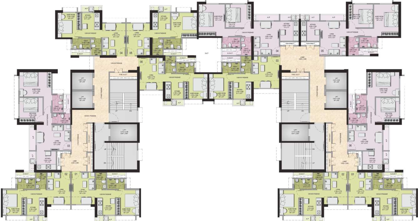  rumah bali phase 4 A3   Megah Cluster Plan From Ground To 36th Floor