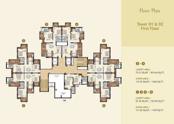 windsor-greens Tower D1 And D2 Cluster Plan for 1st Floor