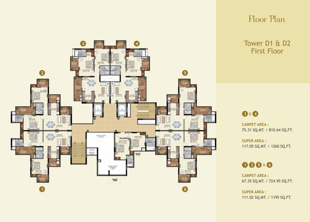  windsor greens Tower D1 And D2 Cluster Plan for 1st Floor