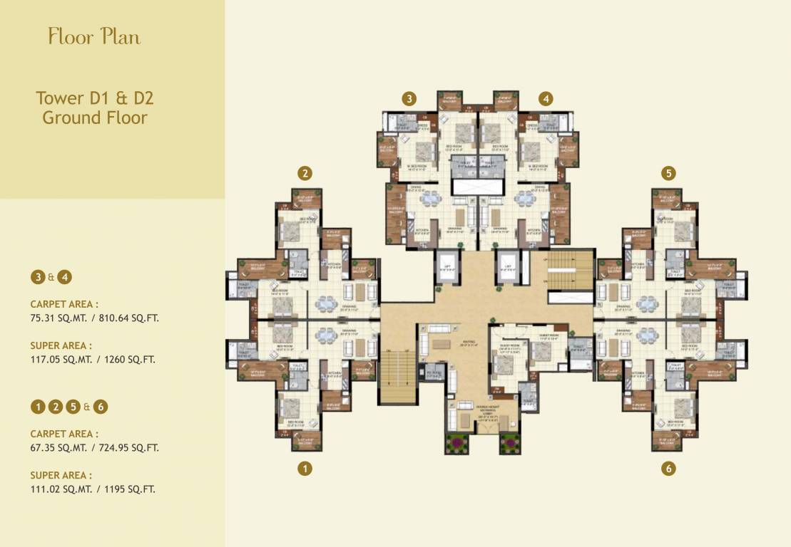  windsor greens Tower D1 And D2 Cluster Plan for ground Floor