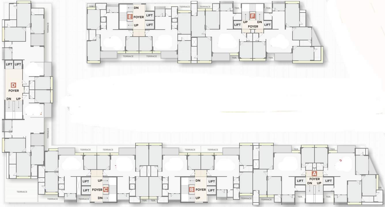  bansari prominence A To F 2nd To 13th Floor Cluster Plan
