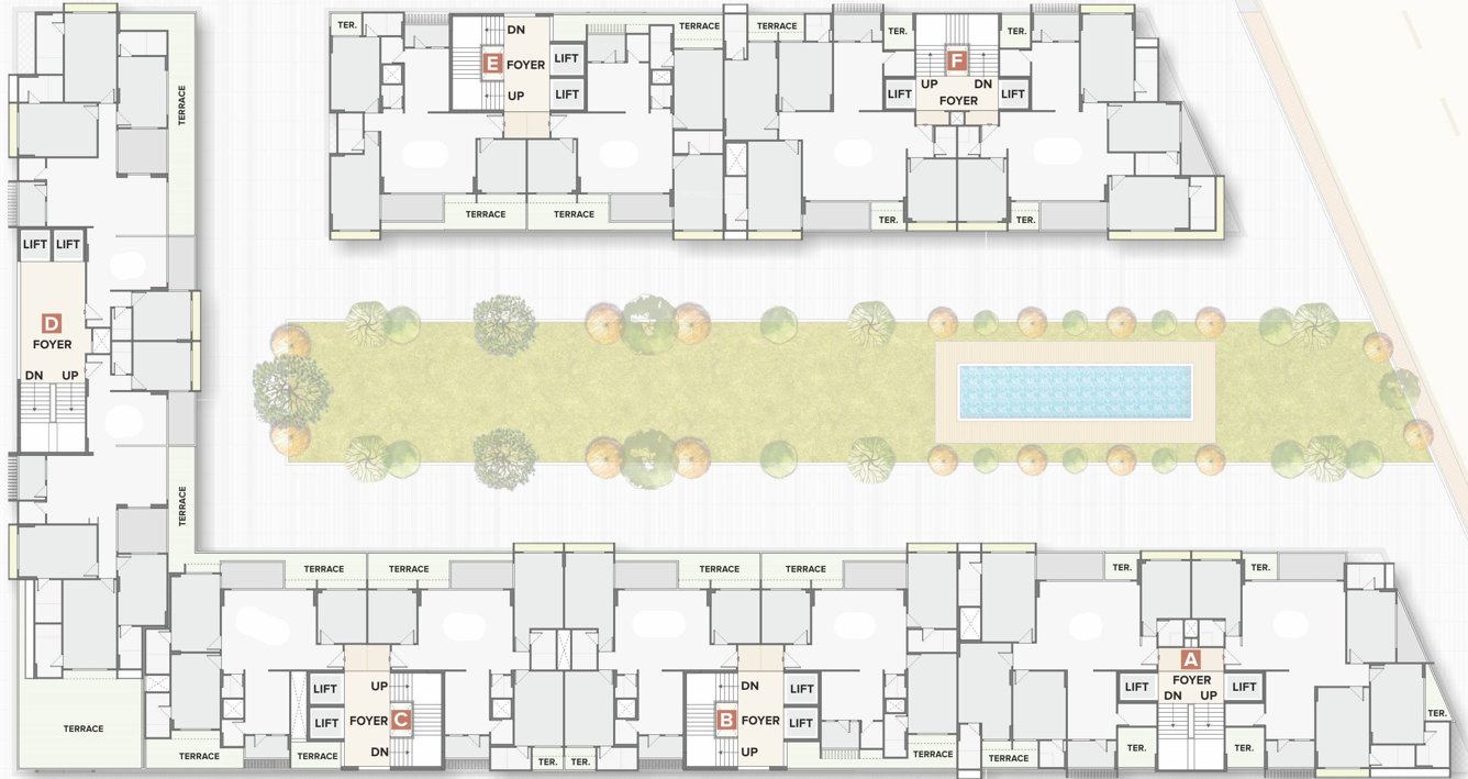  bansari prominence A To F First Floor Cluster Plan