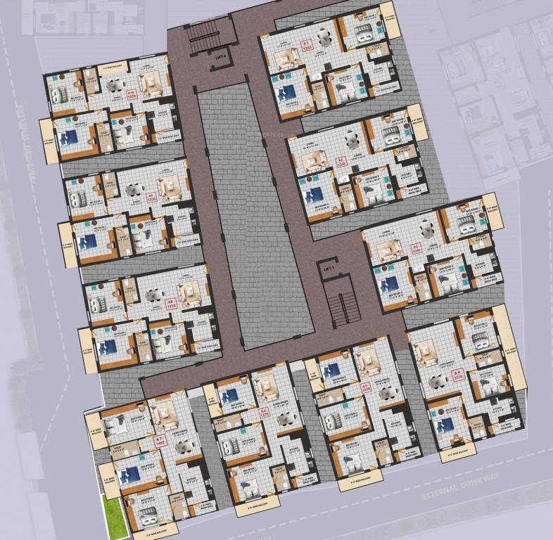  gmc aero square Block A Cluster Plan from 1st to 4th Floor