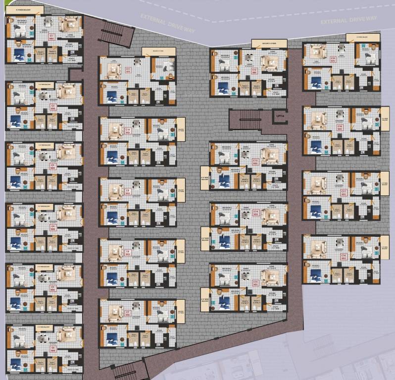  gmc aero square Block C Cluster Plan for ground Floor