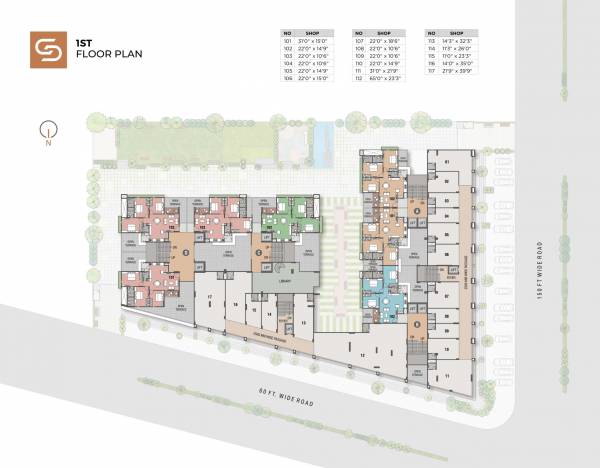  swarnim-sun Block A Cluster Plan for 1st Floor