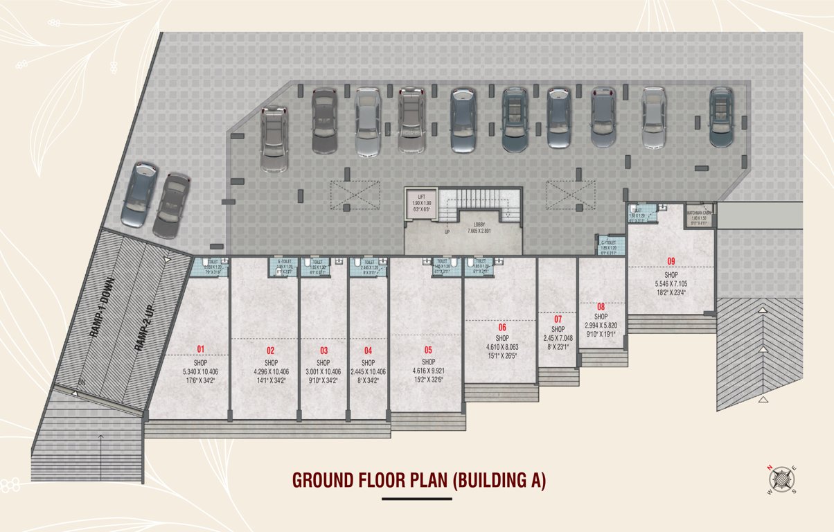  tulsi tirth apartment Building 1 Cluster Plan for ground Floor