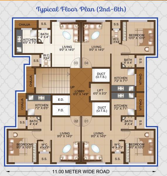  residency Residency Cluster Plan From 2nd to 6th Floor
