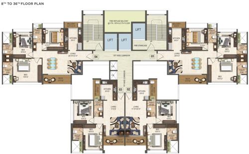  vogue Kamdhenu Vogue Cluster Plan From 8th To 36th Floor
