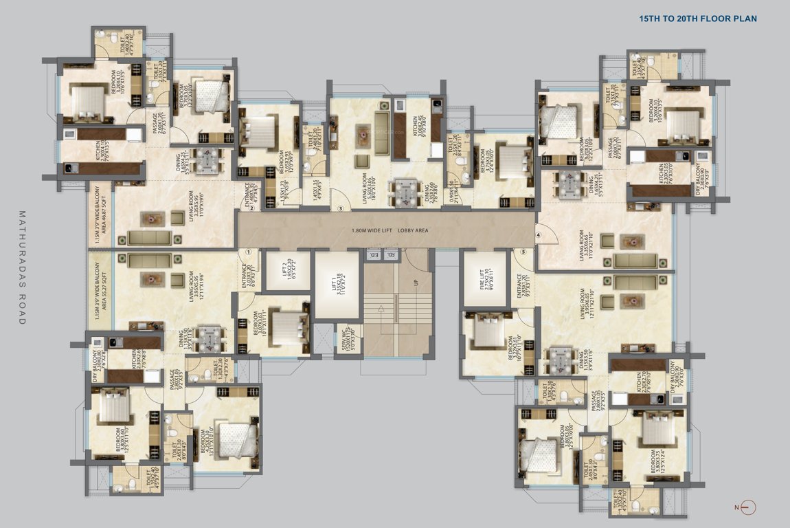  neelaamber Neelaamber Cluster Plan From 15th To 20th Floor