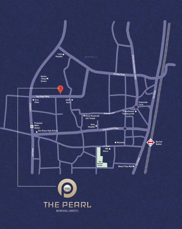  the pearl borivali rajmani chsl Location Plan