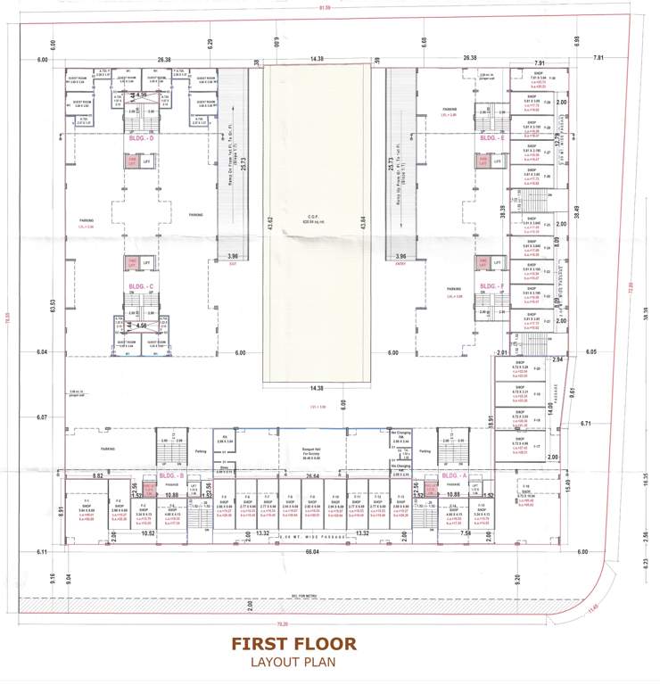 omkar heights Block A, Block B, Block C, Block D, Block E And Block F Cluster Plan for 1st Floor