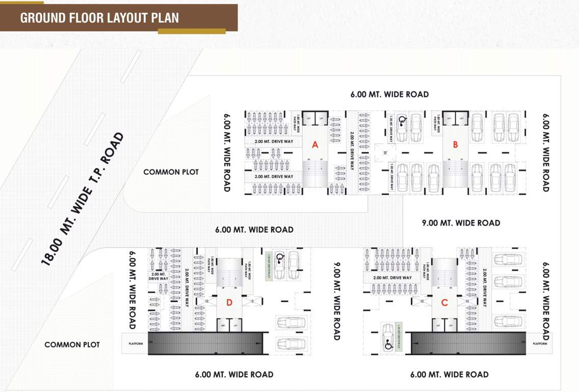  ananta sky Block A, Block B, Block C And Block D  Cluster Plan for ground Floor