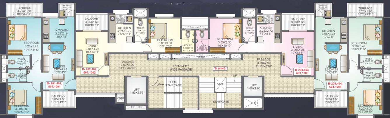  subhadra heights Wing B Cluster Plan From 2nd, 4Th, 6th, And 10th Floor
