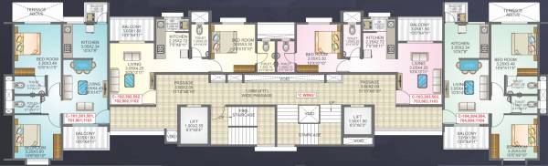  subhadra-heights Wing C Cluster Plan From 1st, 3rd, 5th, 7th, 9th And 11th Floor