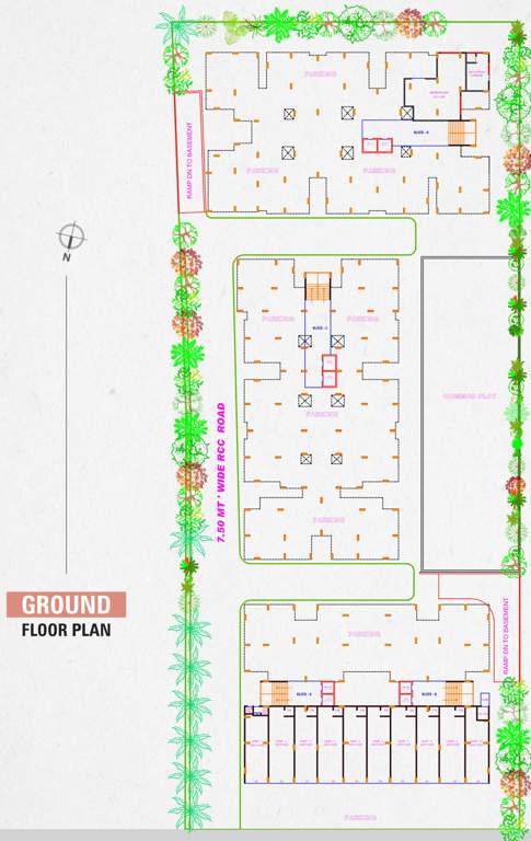  rivera east Block A, Block B, Block C And Block D Cluster Plan for ground Floor