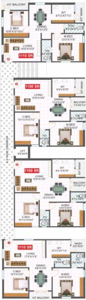  ridge Block A Cluster Plan For Typical Floor