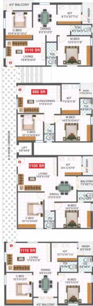  ridge Block B Cluster Plan For Typical Floor