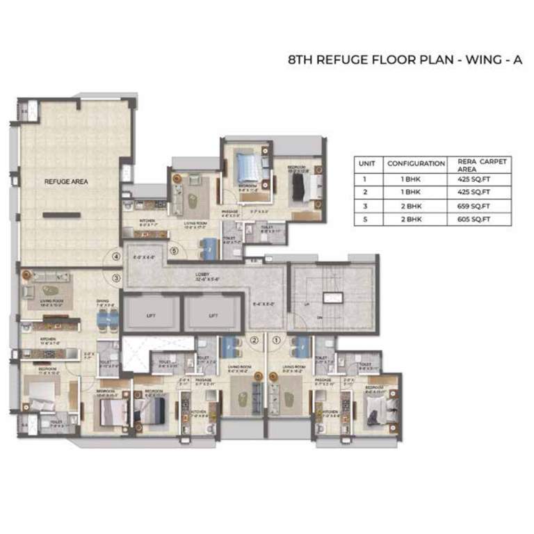  prime Wing A Cluster Plan for 8th Floor