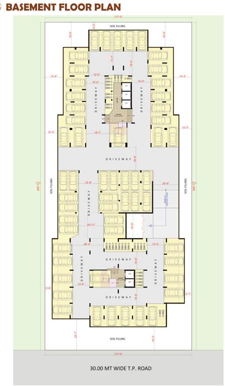  aroma heights Block A And Block B Basement Cluster Plan