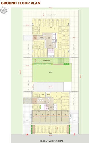 Block A And Block B Cluster Plan for ground Floor aroma-heights Block A And Block B Cluster Plan for ground Floor