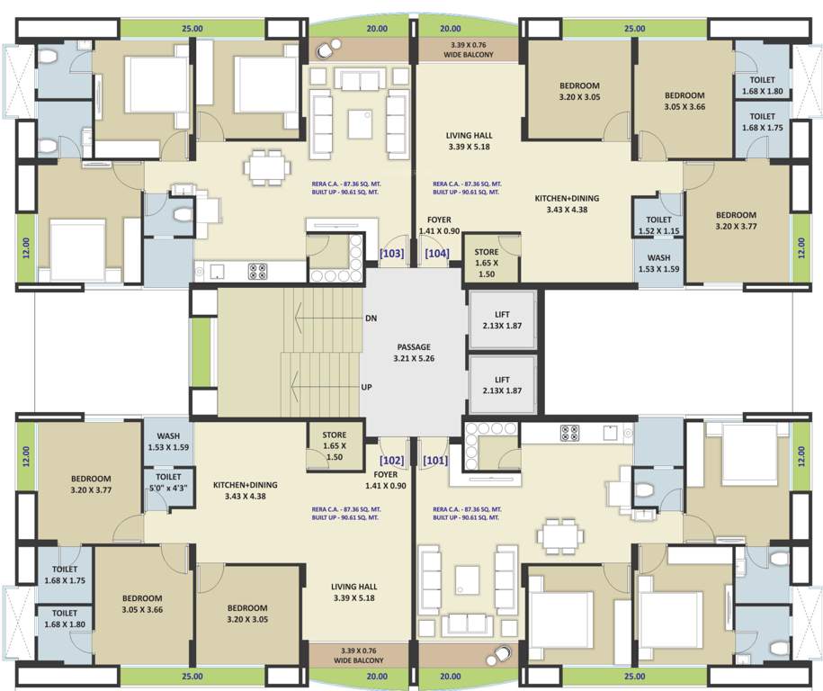  aroma heights Block A Cluster Plan from 1st to 14th Floor