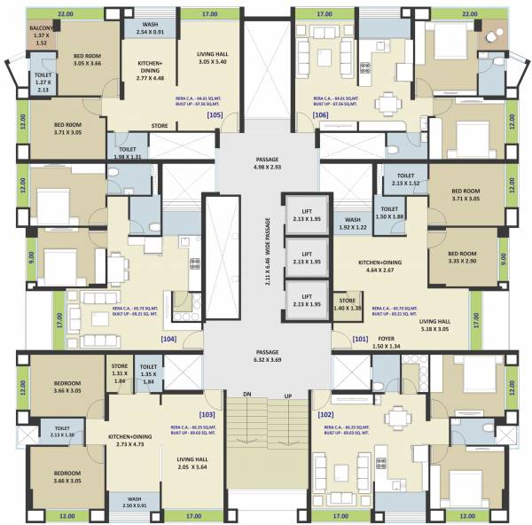 Block B Cluster Plan from 1st to 14th Floor aroma-heights Block B Cluster Plan from 1st to 14th Floor
