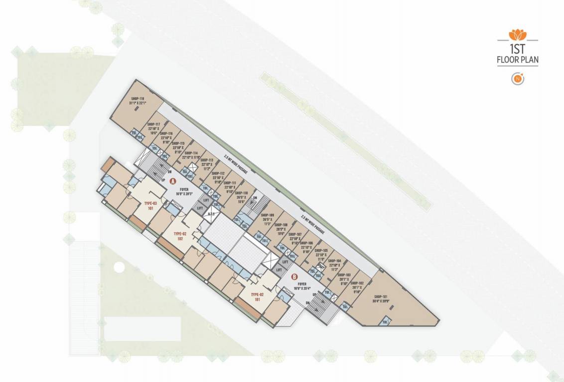  sriprad aayansh Block A And B Cluster Plan for 1st Floor