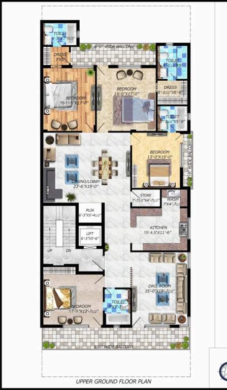  creations 450 sqyd RR Creations 450 Sqyd Cluster Plan For Upper Ground Floor