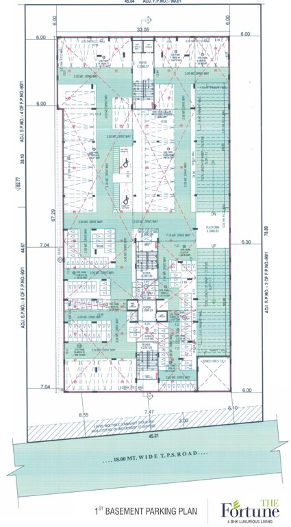  the fortune Block A And Block B 1st Basement  Cluster Plan