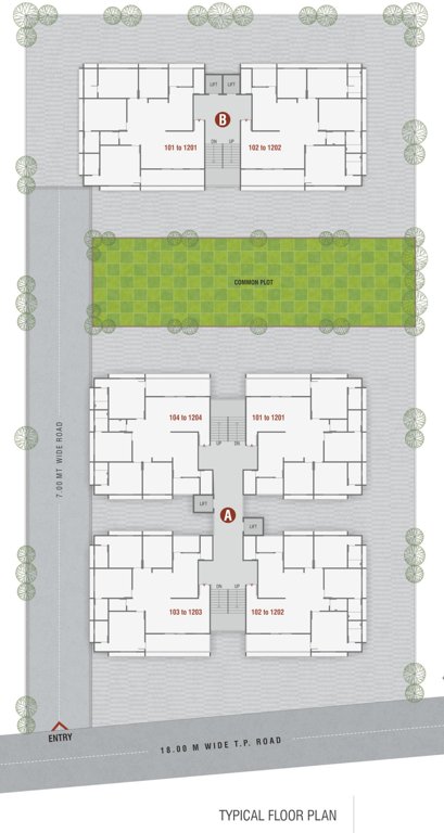  the fortune Block A And Block B Typical  Cluster Plan