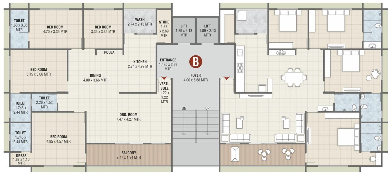  the fortune Block A Typical Cluster Plan
