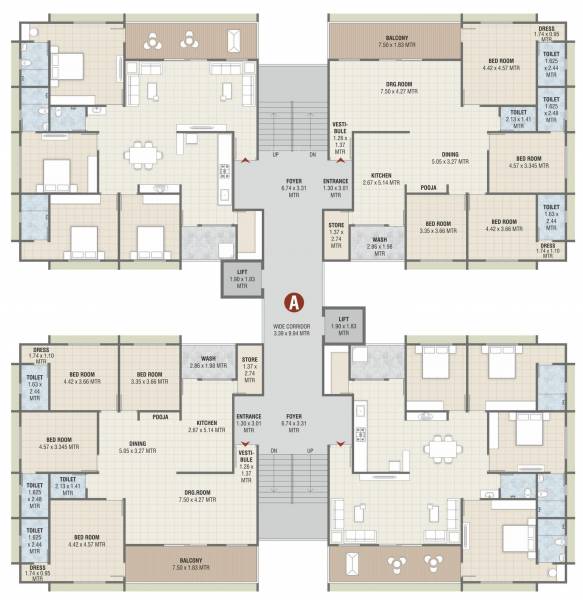  the-fortune Block A Typical Cluster Plan
