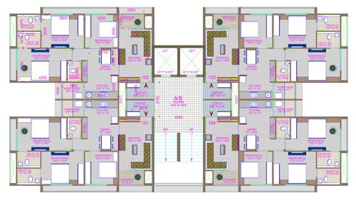  shagun-saral-207 Block A & B Cluster Plan from 1st to 12th Floor