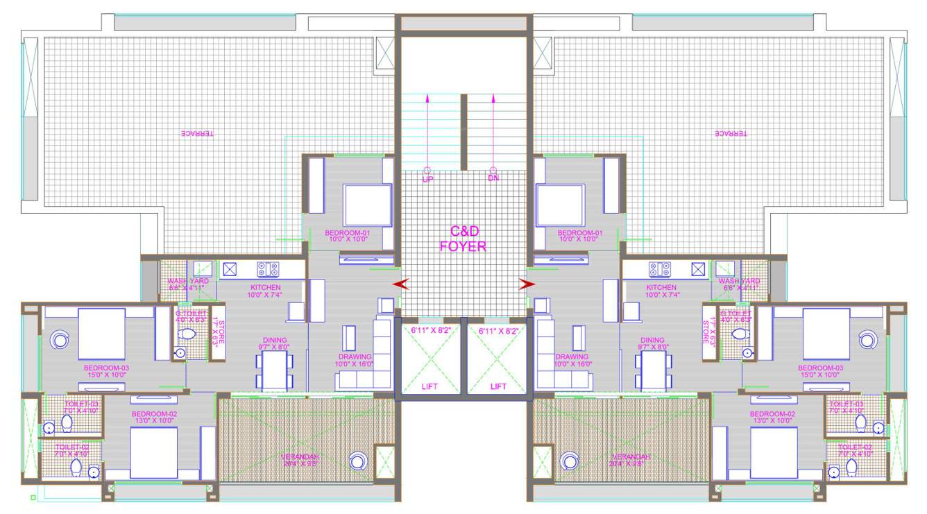  shagun saral 207 Block C & D Cluster Plan for 12th Floor