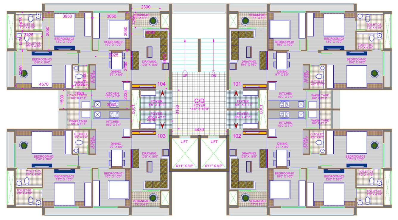  shagun saral 207 Block C & D Cluster Plan from 1st to 11th Floor