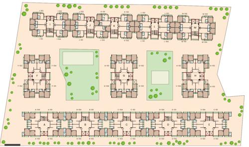  aarambh-vistara Block A,B,C,D,E,F,G,H,I,J,K,L,M Cluster Plan For Typical Floor