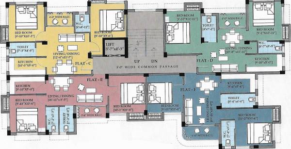  jagannath-apartment Jagannath Apartment Typical Cluster Plan