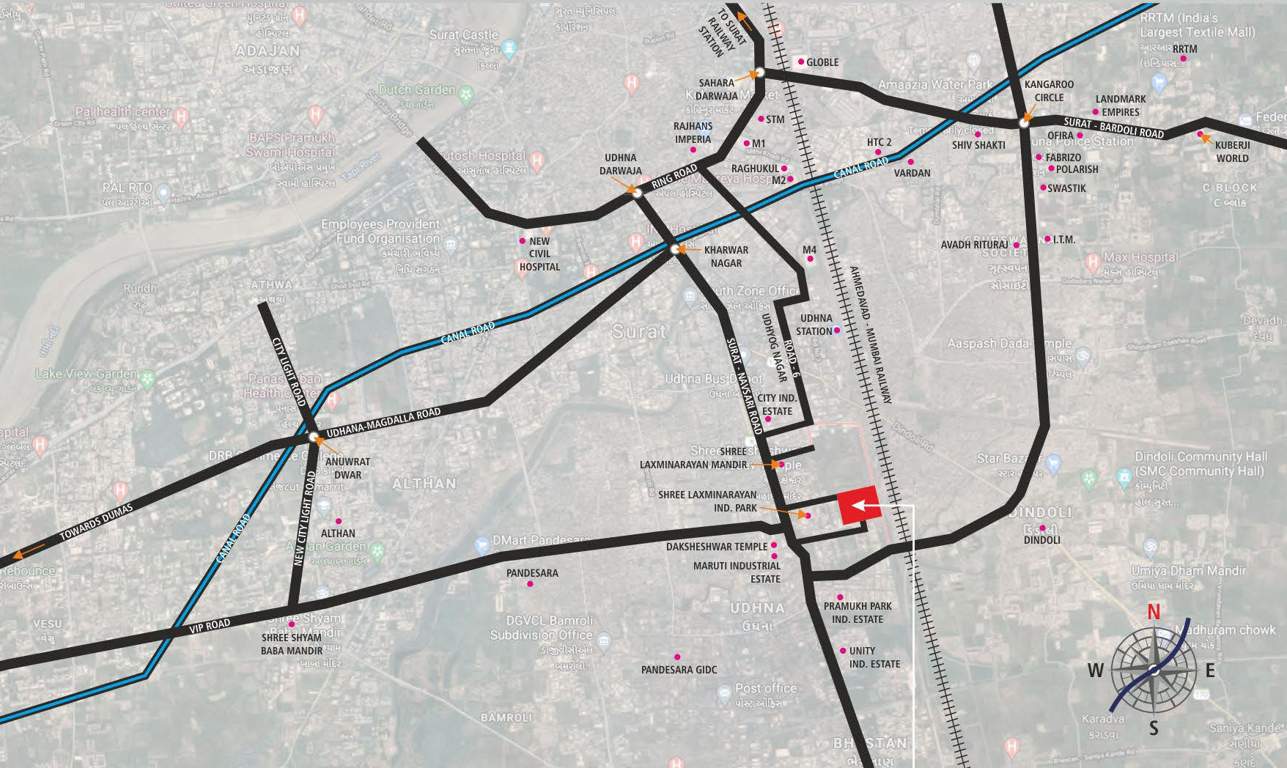  shree laxminarayan industrial park z row Location Plan