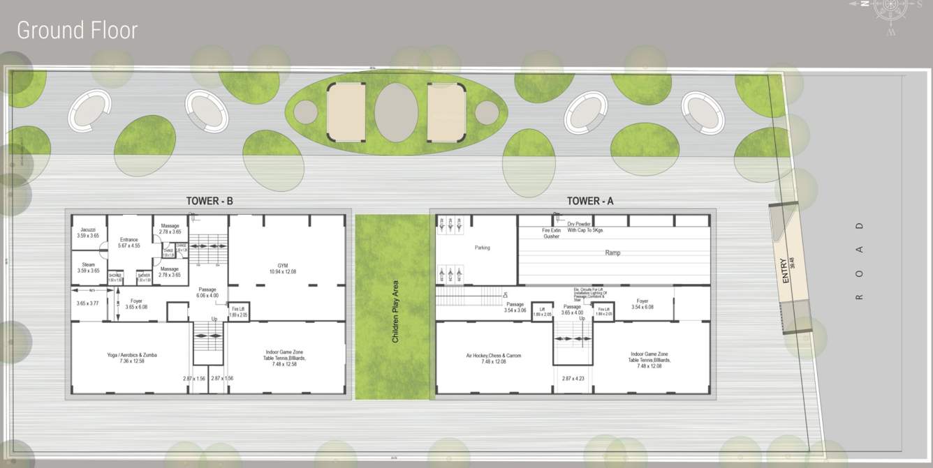  surya green spaces Block A  And Block B Cluster Plan for ground Floor
