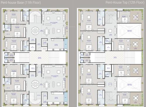  surya-green-spaces Block A  And Block B Cluster Plan from 11th to 12th Floor